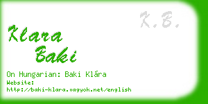 klara baki business card