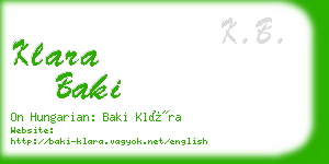 klara baki business card